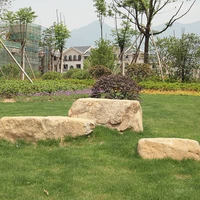 南京園林風景石廠家 黃石桐廬石草坪石